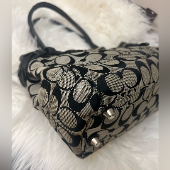 Coach Hampton Jacquard Signature Carryall Satchel Braided Tassel Bag F15665 - Picture 12 of 13